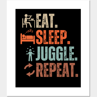 Eat Sleep Juggle Repeat Posters and Art